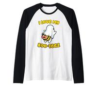 Amo i Miei Boo-Tee | Cute Ghost Bee Funny Halloween per Maglia con Maniche Raglan