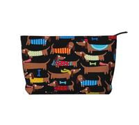 Amo i miei cani bassotti, Borsa per cosmetici in velluto a coste Borsa per il trucco Borsa da viaggio portatile