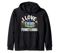 Amo i mulini a Vento della Pennsylvania Felpa con Cappuccio