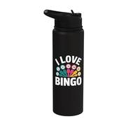 Amo i numeri del bingo e divertiti Stainless Steel Insulated Water Bottle