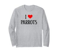 Amo i pappagalli I Heart Parrots Amante degli Uccelli Birdie Watcher Maglia a Manica