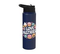 Amo i pasticcini Cupcakes Macarons Joy Stainless Steel Insulated Water Bottle