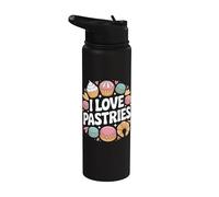 Amo i pasticcini Cupcakes Macarons Joy Stainless Steel Insulated Water Bottle