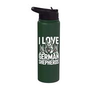 Amo i pastori tedeschi fedeli compagni Stainless Steel Insulated Water Bottle