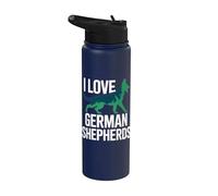 Amo i pastori tedeschi fedeli compagni Stainless Steel Insulated Water Bottle