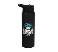 Amo i pastori tedeschi fedeli compagni Stainless Steel Insulated Water Bottle