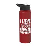 Amo i pastori tedeschi fedeli compagni Stainless Steel Insulated Water Bottle