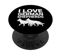 Amo i pastori tedeschi fedeltà canina PopSockets PopGrip Adesivo