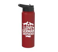Amo i pastori tedeschi fedeltà canina Stainless Steel Insulated Water Bottle