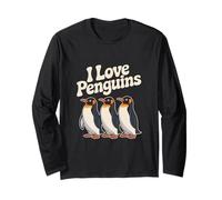 Amo i pinguini Simpatici amanti dei pinguini Maglia a Manica