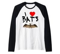 Amo i Pipistrelli I Heart Bat s Maglia con Maniche Raglan