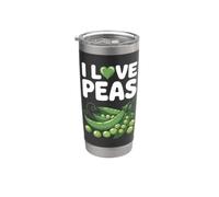 Amo i piselli Divertimento Amante Verdure Verde Bicchiere termico in acciaio inox doppia parete