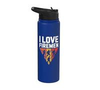Amo i pompieri, coraggio, eroi coraggiosi Stainless Steel Insulated Water Bottle