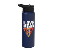 Amo i pompieri, coraggio, eroi coraggiosi Stainless Steel Insulated Water Bottle
