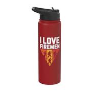 Amo i pompieri, coraggio, eroi coraggiosi Stainless Steel Insulated Water Bottle