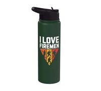Amo i pompieri, coraggio, eroi coraggiosi Stainless Steel Insulated Water Bottle