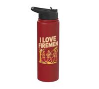 Amo i pompieri coraggiosi team di soccorso Stainless Steel Insulated Water Bottle