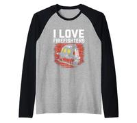 Amo i pompieri, tributo al coraggio Maglia con Maniche Raglan