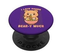 Amo i ramen Bear-y Much Kawaii Bear Noodles PopSockets PopGrip Adesivo