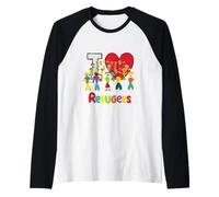 Amo i Rifugiati Maglia con Maniche Raglan