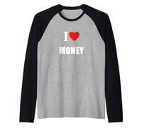 Amo i Soldi per Gli imprenditori Uomini d'Affari Donne investitori Maglia con Maniche Raglan