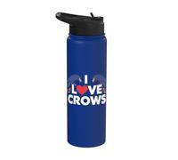 Amo il birdwatching con i corvi Stainless Steel Insulated Water Bottle