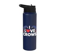Amo il birdwatching con i corvi Stainless Steel Insulated Water Bottle