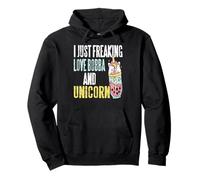 Amo Il Bobba e Gli Unicorni Bubble Drink Felpa con Cappuccio