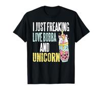 Amo Il Bobba e Gli Unicorni Bubble Drink Maglietta