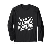 Amo Il Bowling Passionato Sport Divertimento Maglia a Manica