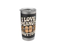 Amo il burro di arachidi Happy Nuts Fun Bicchiere termico in acciaio inox doppia parete