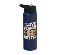 Amo il burro di arachidi Happy Nuts Fun Stainless Steel Insulated Water Bottle