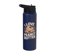 Amo il burro di arachidi Nutty Swirl Fun Stainless Steel Insulated Water Bottle