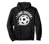 Amo il calcio appassionato fan del gioco Felpa con Cappuccio
