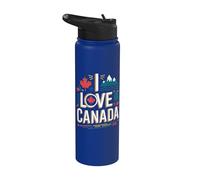 Amo il Canada Scenic Maple Leaf Mountain Stainless Steel Insulated Water Bottle