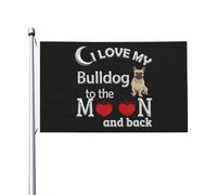 Amo il cane Bulldog francese 3x5FT bandiera da giardino per esterni con occhiello