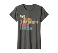 Amo Il Cinema la mia birretta e Forse 3 Persone Maglietta, Donna, Asfalto, M