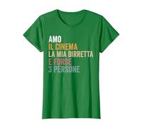 Amo Il Cinema la mia birretta e Forse 3 Persone Maglietta, Donna, Verde Mela, XL