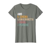 Amo Il Cinema la mia birretta e Forse 3 Persone Maglietta, Donna, Verde Militare mélange, S