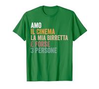 Amo Il Cinema la mia birretta e Forse 3 Persone Maglietta, Uomo, Verde Mela, 3XL