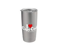 Amo il cuore Cape Cod Massachusetts Bicchiere termico in acciaio inox doppia parete