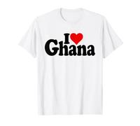 Amo Il Cuore Ghana E LA Cultura GHANEA (Testo Nero) Maglietta