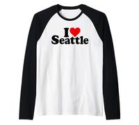 Amo Il Cuore Seattle Washington Maglia con Maniche Raglan