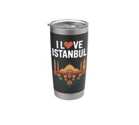 Amo il design dei monumenti culturali di Istanbul Bicchiere termico in acciaio inox doppia parete