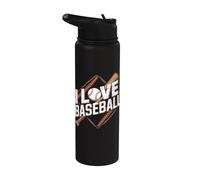 Amo il design per appassionati di baseball Stainless Steel Insulated Water Bottle