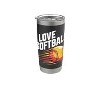 Amo il design per appassionati di softball Bicchiere termico in acciaio inox doppia parete