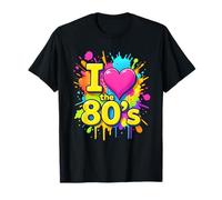 Amo Il Divertente Colorful Splash Vibrant Energy Throwback degli Anni '80 Maglietta