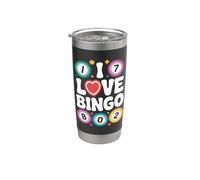 Amo il divertente gioco di numeri del bingo Bicchiere termico in acciaio inox doppia parete