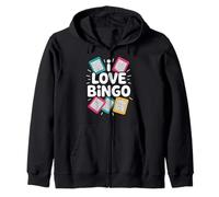 Amo Il Divertimento con Le Carte del Bingo Felpa con Cappuccio