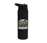 Amo il giardino Flower Power Design Stainless Steel Insulated Water Bottle
